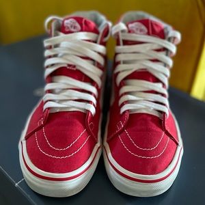 VANS, SK8 Hi; Color: Red; Size: Women 7.5